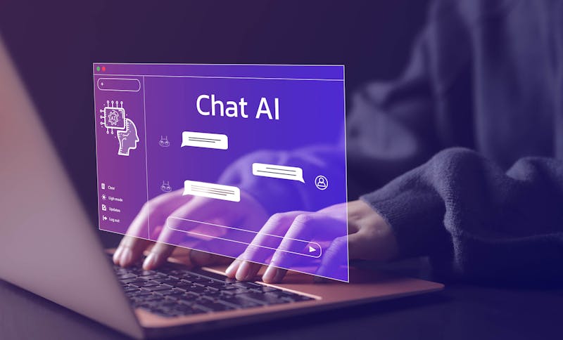 Chat AI praten met een robot