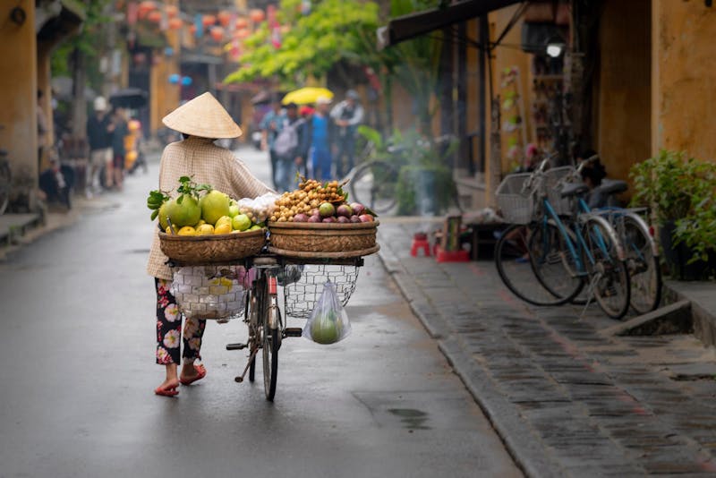 vakantiefoto vietnam vrouw met fruit