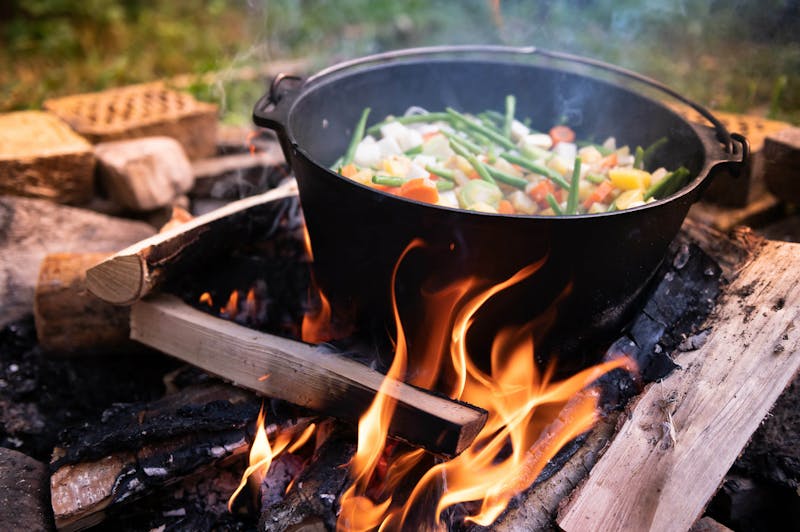 Koken op open vuur