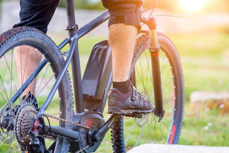 Elektrische mountainbike close-up