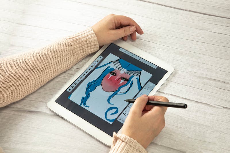 Kleuren op een tablet