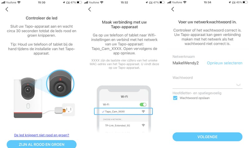 TP-Link Tapo C225 aanmelden op wifi