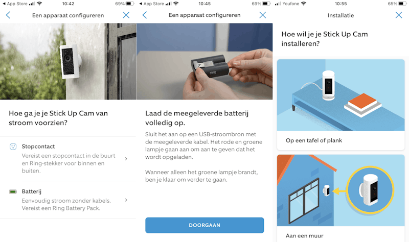 Ring-app op smartphone