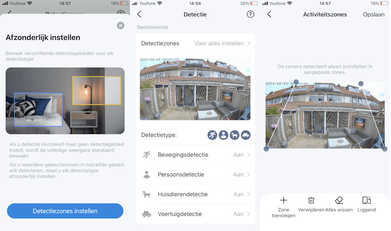 Detectie-instellingen in TP-Link Tapo-app