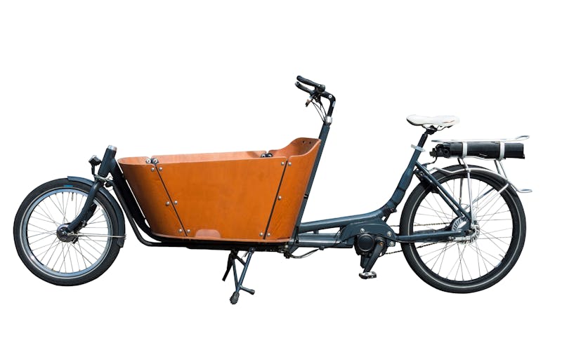 Elektrische bakfiets met twee wielen