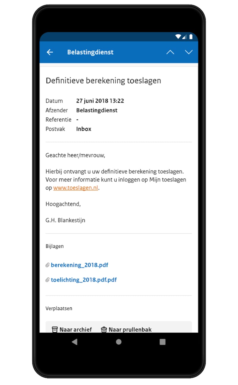 Bericht lezen in de Berichtenbox-app