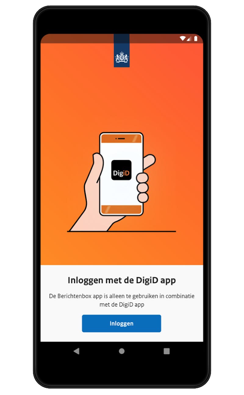 Inloggen in Berichtenbox-app met DigiD