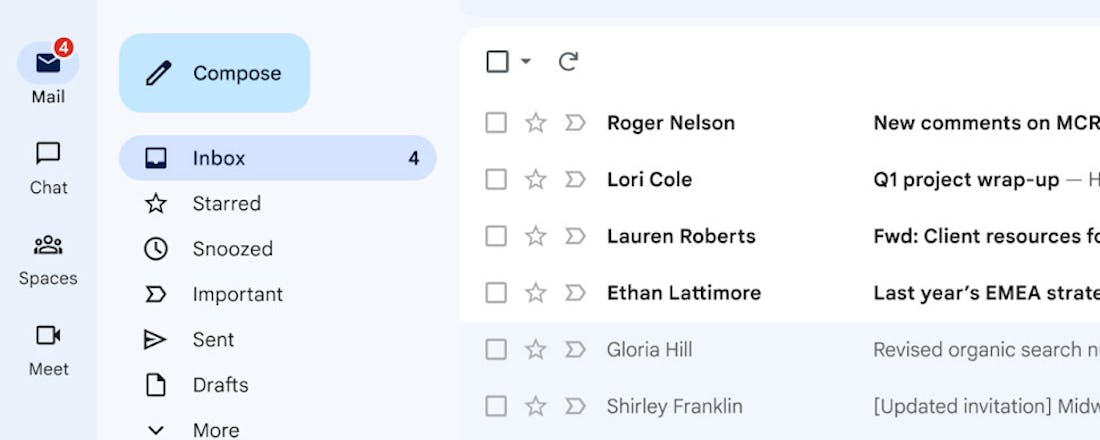 Nieuw Gmail-uiterlijk wordt verder uitgerold