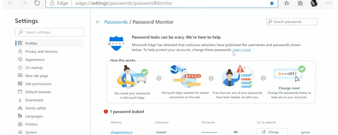 Edge-browser gaat waarschuwen bij gestolen wachtwoorden