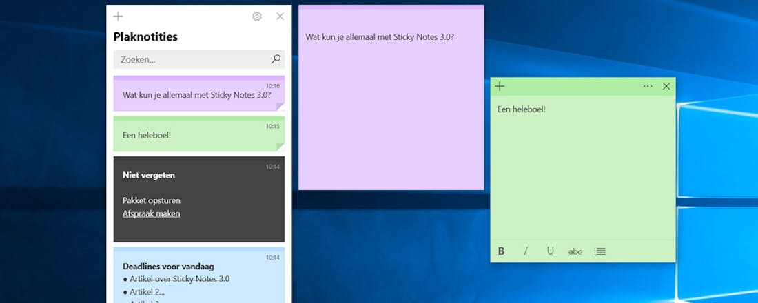 Geheugensteuntjes op je pc met Sticky Notes 3.0