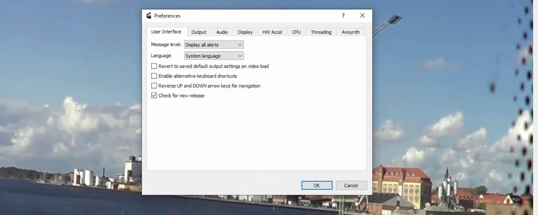 Avidemux: instellingen