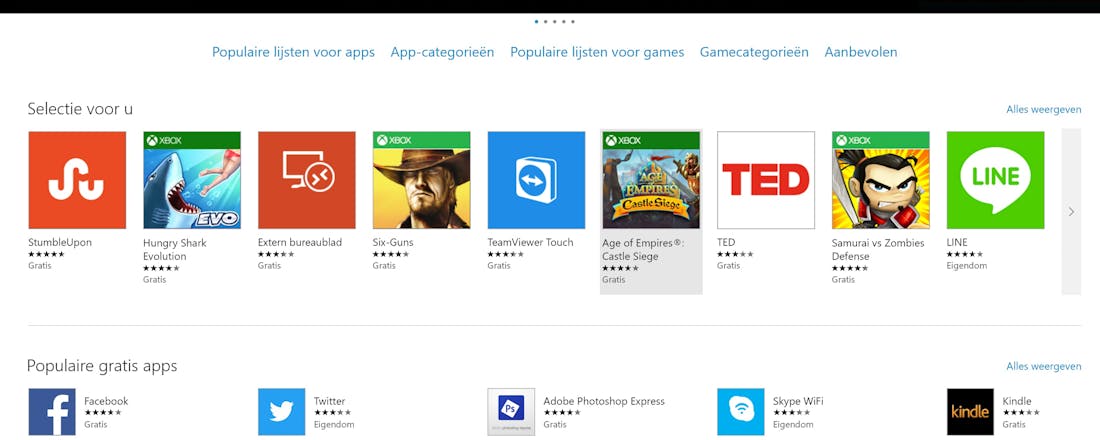 Windows 10: De 'Store'