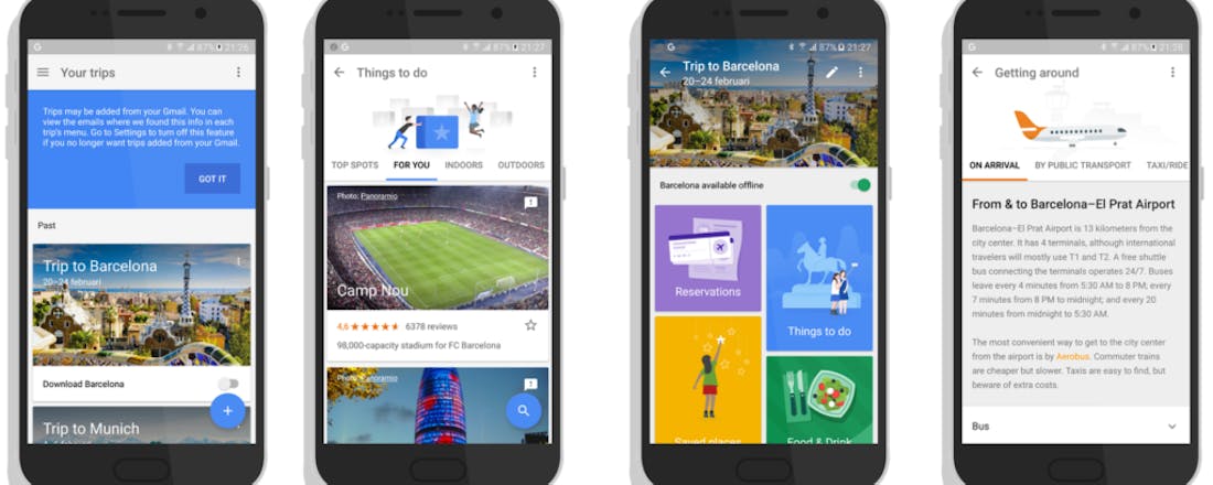 Zo plan je je complete vakantie in Google Trips