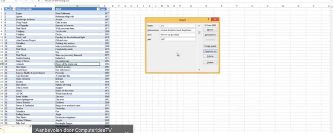 Een database maken in Excel