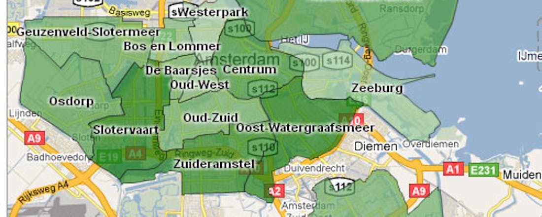 Stadskaart Amsterdam toont energieverbruik
