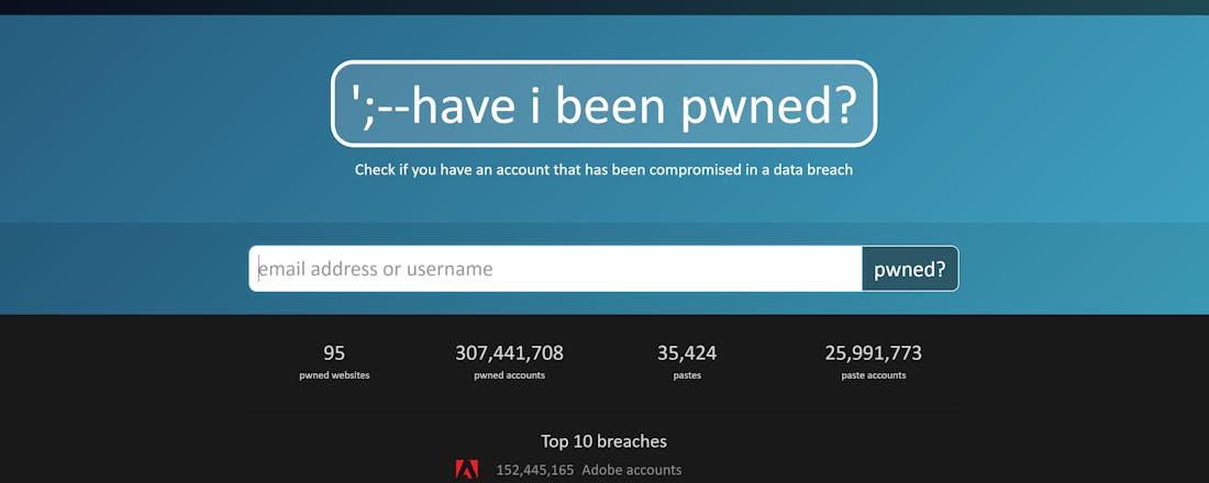 Kijk of je gegevens op straat liggen met HaveIBeenPwnd