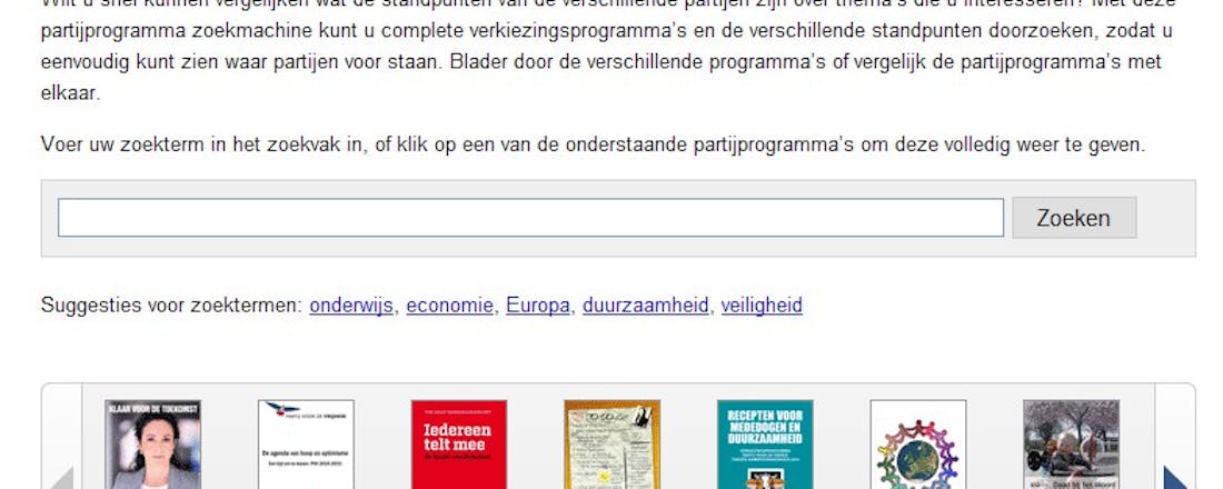 Zoekmachine voor verkiezingsprogramma's