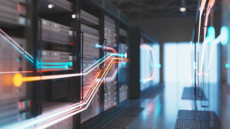 Opslagruimte met computersystemen