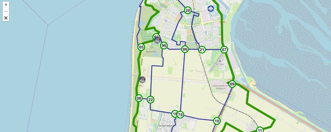 Fietsroute-kop-Noord-Holland.jpg Fietsroute door de kop van Noord-Holland