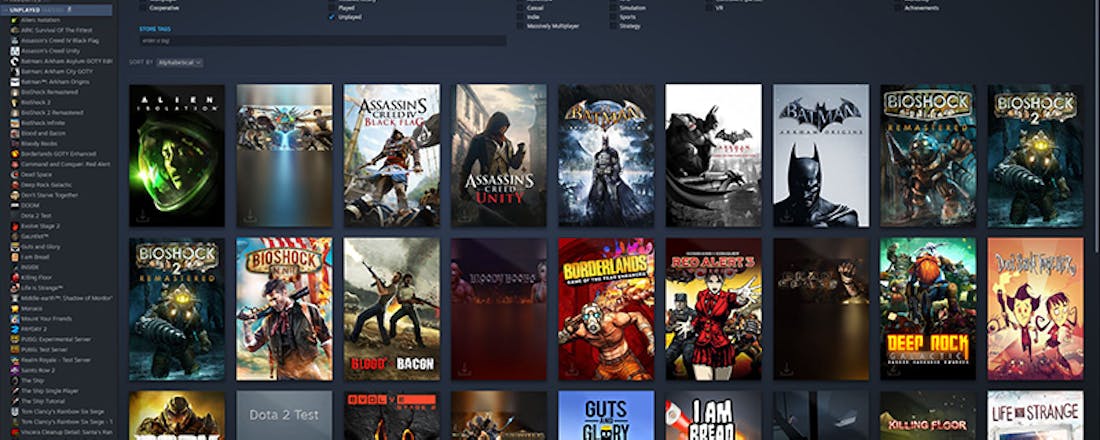 steam-unplayed.jpeg Zo gebruik je Steam (voor nu) op een Chromebook