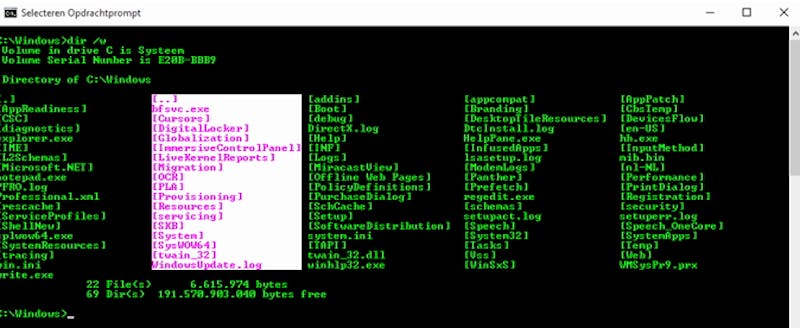 10 tips voor MS-DOS in Windows 10