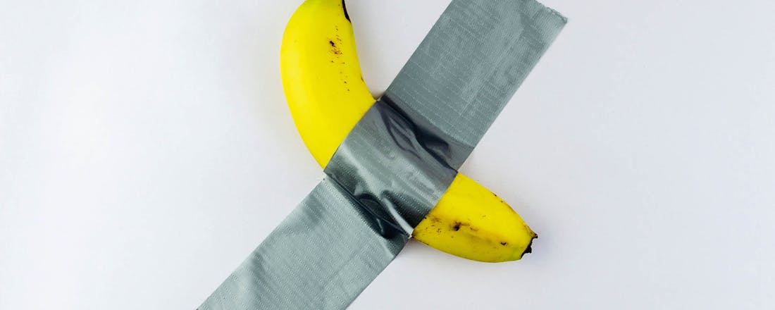 Banaan met duct tape, stilleven 10 dingen die je kunt doen met duct tape