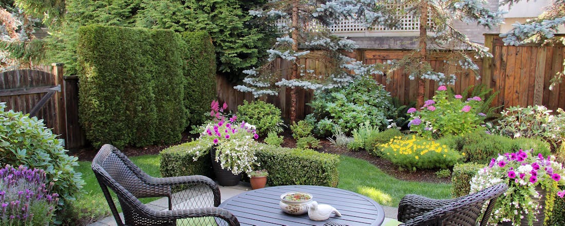 Sfeervolle groene tuin Maak van je kleine tuin een sfeervolle buitenruimte