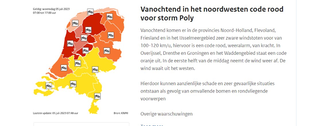 Storm Poly raast over het land: hoe zit het ook alweer met code rood, code oranje en code geel?