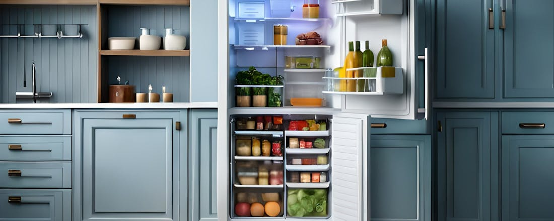 Koelkast vol met eten in een keuken Langer vers: alles wat je moet weten over het bewaren van voedsel