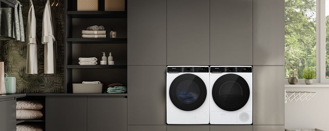 Wasmachines in een kamer Wassen met de Hisense WF5V163BW: Slim, snel en schoon