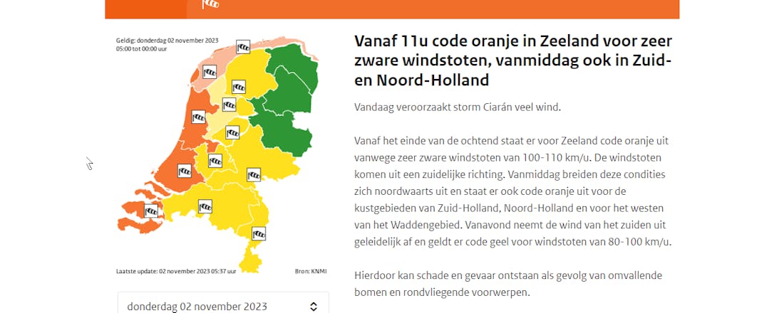 Het stormt! Hoe zit het ook alweer met code rood, code oranje en code geel?