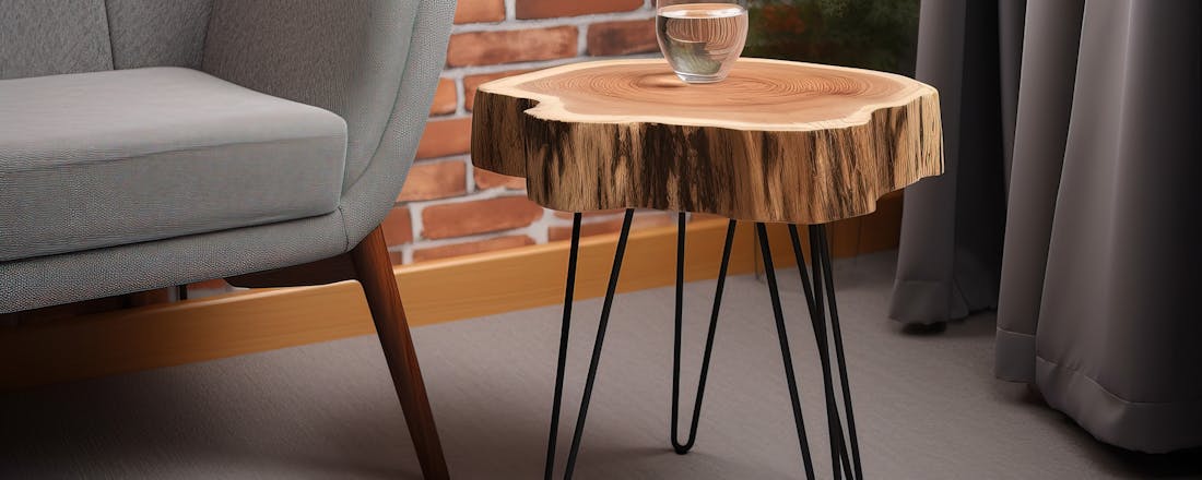 Zelf maken: twee leuke bijzettafeltjes (van een boomstam bijvoorbeeld)
