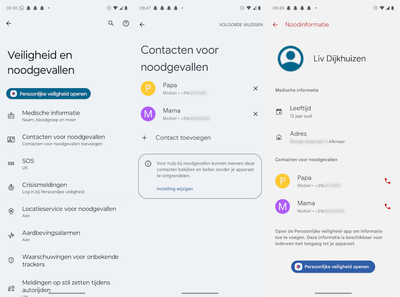 Medische informatie toevoegen in instellingen van Android