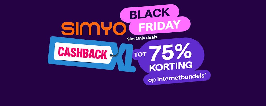 Black Friday bij Simyo: hoge kortingen én tot 40 euro cashback via CashbackXL
