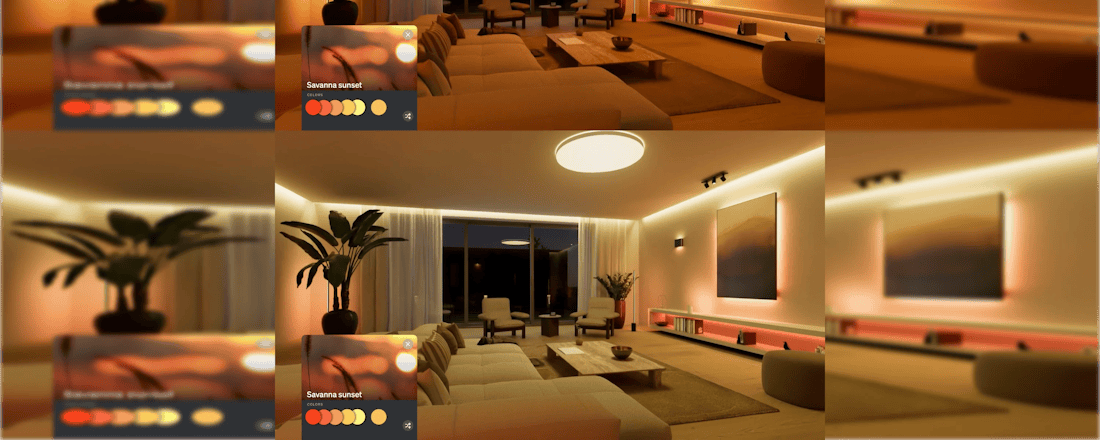 Boven: Savanna Sunset zonder SpatialAware. Onder: Savanna Sunset mét SpatialAware. Philips Hue SpatialAware: dit is het en zo gebruik je het